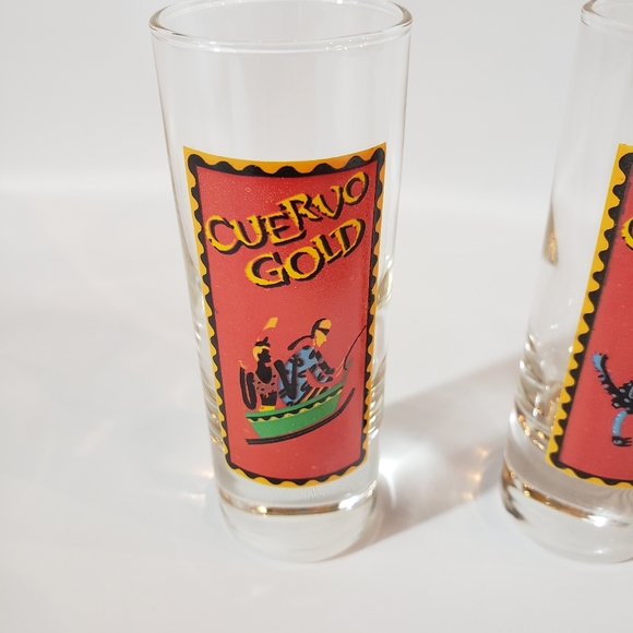 Set of 2 Cuervo Gold Shot Glasses 4" - Picture 3 of 6